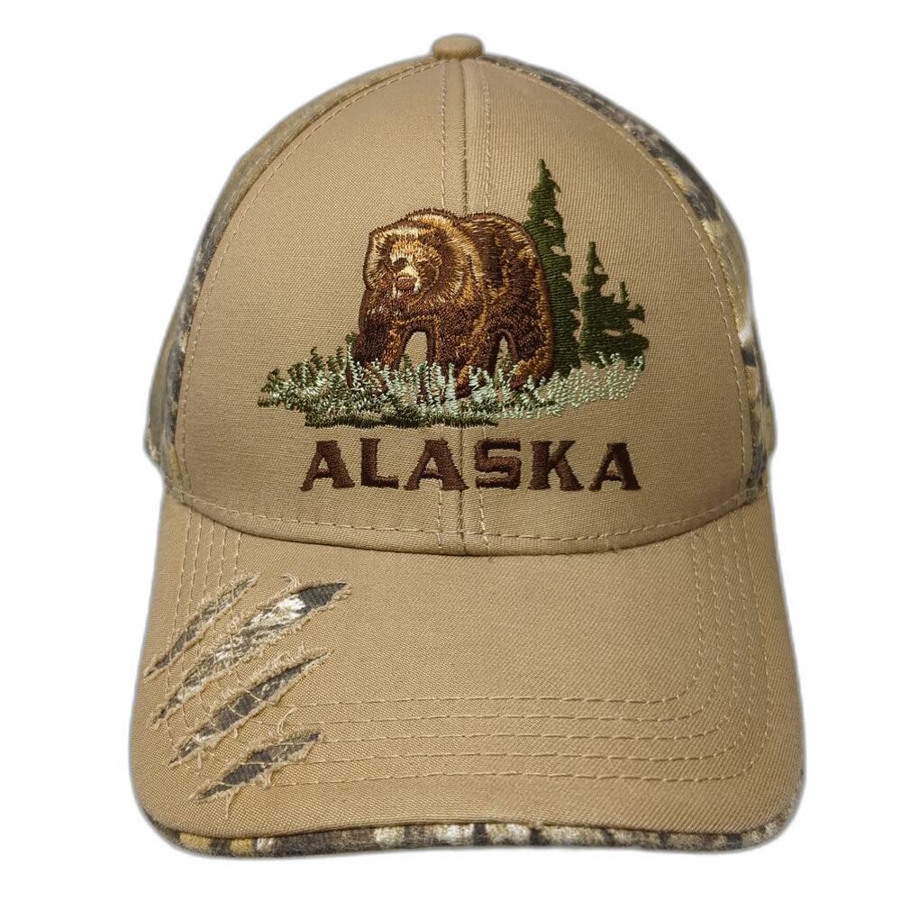 Ace USA Alaska Bear Realtree Camo Beige Baseball Cap Hat One Size Embroidered